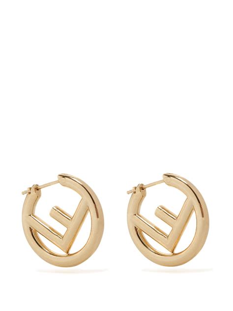 fendi ear studs|fendi small hoop earrings.